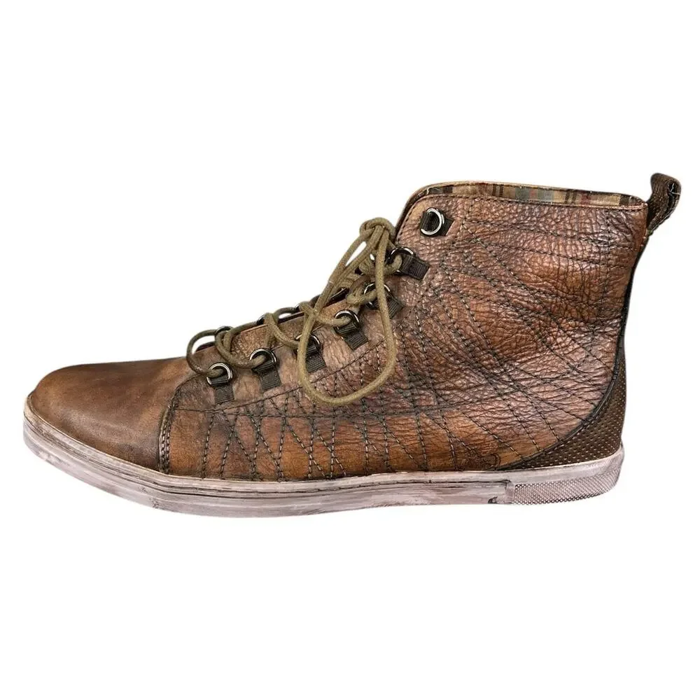 Bed Stu Men’s Raylan Hi Top Distressed Brown Chukka Boot Size US 10.5